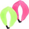 VALICLUD Fascia per Chioma Donna Fluorescente 2 Pezzi Tessuto Nodo Design Luminoso per Feste e Lavoro Accessori Moda Anni 80 90 Neon