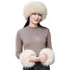 Wokuaile Fasce per Capelli In Pelliccia Sintetica da Donna, Paraorecchie Elastici Invernali Scaldabraccia Beige