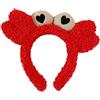NIYANGLE Fascia per Chioma in Peluche Design Granchio Occhi Grandi, Comoda da Indossare per Feste e Scatti Fotografici, Colore Rosso Unico