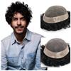 RYUQW3RE Parrucca da chignon da uomo Protesi capillare da uomo Parrucchino mono fine Parrucca for capelli umani ricci dritti Sistemi di sostituzione dei capelli durevoli for uomo Parrucca per uomo(30MM wave,5x