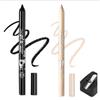 Generico 2 Pcs Colorato Gel Glitter Eyeliner, Eyeliner impermeabile Labbra Liner Ombra occhi Matite sopracciglia Penna Eye Makeup (01 Nero e 03 Nudo)