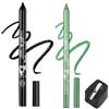 Generico 2 Pcs Colorato Gel Glitter Eyeliner, Eyeliner impermeabile Labbra Liner Ombra occhi Matite sopracciglia Penna Eye Makeup (01 Nero e 08 Verde)