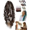 Generico Coda Di Cavallo Elastica Dread, Estensione Dei Capelli Boho Dreadlock Con Perline, Coda Di Cavallo Lunga Dreadlock Intrecciata A Mano Naturale For Festival E Viaggi(#01)