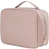 LLELEMAMO Consulbefor Bag, 2024 New Multi-Compartment Toiletry Cosmetics Bag, Large-Capacity Travel Cosmetic Bag, Waterproof Pu Leather Portable Storage Makeup Bag (Pink)