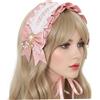 Gcroet Fascia per capelli Lolita 1 pezzo - Fascia per capelli in pizzo con croce gotica, copricapo dolce e scuro per moda Lolita, costume cosplay e stile Kawaii.