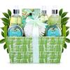 BRUBAKER Cosmetics set beauty da bagno e doccia 'White Tea & Ginger' - con fragranze floreali di tè bianco e zenzero - set regalo in 9 pezzi presentati in un cestino con ansa ai lati