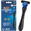 tp TRADEPROVIDER Bic Hybrid 3 Flex Nano Tech, 1 manico e 4 ricariche, lame per depilazione manuale, lama da barba per rimuovere peluria, rasoio da uomo per una rasatura liscia