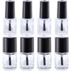 MUSISALY 20 Pezzi Bottiglie Vuote in per Unghie con Pennello e Tappo, Contenitori Piccoli Rotondi e Quadrati, Design Conveniente per Campioni Nail Art