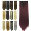 IMISSU 7 pezzi impostare Clip lunga dritta nelle estensioni dei capelli Parrucchino per capelli naturali a testa piena per le donne 120g (Borgogna)