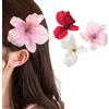 QUUPY 3 fermagli per capelli con fiori artificiali a forma di orchidea, forcine per capelli bohémien, accessori per capelli hawaiani, per donne, vacanze, spiaggia, feste, matrimoni (colore casuale)