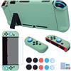 COMCOOL Custodia agganciabile per Nintendo Switch - COMCOOL 3 in 1 custodia protettiva per Nintendo Switch e controller Joy-Con con pellicola protettiva e impugnature per pollice, verde tè