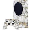 Head Case Designs Bianco E Oro Marmo Pacchetto Console Da Gioco Wrap E Pelle Per Controller Compatibile con Xbox Series S Console & Controller Bundle