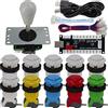 SJ@JX Arcade Game Controller DIY Kit Microswitch Button 4&8 Way Joystick Zero Delay USB Encoder Fighting Stick Handles Console for PC MAME Raspberry Pi Retropie