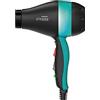 GAMMAPIU' PLASMA BACTERICIDAL Phon Professionale Azione Sanificante, Made in Italy, Spina Italiana, Asciugacapelli Professionale con Lampada UV Azione Battericida 1700-2000W, Colore Nero/Verde