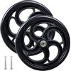 XQJLBZA 2 Pezzi Ruote Sedia a Rotelle, Ricambio 5/6/8 Pollici Ruota Anteriore, Pneumatici Solidi con Cuscinetti 8mm per Sedia a Rotelle Manuale(20cm/8in)