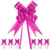 M METERXITY 200-Pz Fiocchi Nastro, 3.74 / 9.5cm Fiocchi Nastro Bordo Dorato Plastica per Confezioni Regalo/Matrimoni/Fiori/Cesti Decorativi, Fiocchi Nastro Raso [Fiocco Regalo Rosso Rosa]