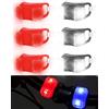Rumicet 6 luci a LED per passeggino, impermeabili, in silicone, con 3 funzioni, illuminazione multiuso per passeggini, esterni, jogging, universali, adatti per tutti i passeggini, accessori per bambini, rosso