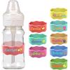 DUOYUN 4 PCS Etichette Personalizzate per Biberon per l'asilo Nido, Etichette Per Bottiglie d'acqua, Bande di Nome in Silicone Personalizzate, per Bambini Tazze Cinghie di Presa - Lavabile - Riutilizzabile