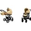 BabyLux Passeggino Largo 2in1 Deep e Passeggino con Accessori Regolabile e Pieghevole Struttura in Alluminio Leggero 2 Opzioni di Montaggio Ruote Impenetrabili Gold Rainbow Silver Frame