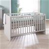 roba LEA - Lettino per bambini, 70 x 140 cm, trasformabile in lettino, altezza regolabile, 3 barre rimovibili, colore: beige/grigio