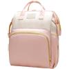 Chickwin Borsa Zaino Fasciatoio Neonato, Borsa Pieghevole per Culla, Zainetto Fasciatoio Grande Multifunzione Borsa Bebè per Mamma e Papà (Rosa,38 * 25 * 17cm)