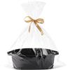 Hiseng Cesti Regalo Vuoto con Sacchetti Regalo e Nastro, Cestini Portaoggetti Intrecciato in Corda di Cotone con Manici, Cestini Regali per Natale, Matrimoni, Compleanni, Pasqua (nero)