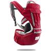 SONARIN 3 in 1 Multifunzione Hipseat Marsupio Baby Carrier,Porta bebè,Portantina per bebè,Anteriore e Posteriore,100% Cotone,Ergonomico(Rosso)