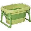 HOMCOM Vaschetta Bagnetto Neonato Pieghevole con Supporto Antiscivolo, Vaschetta da Bagno Portatile per Neonati e Bambini di 0-6 Anni con Foro di Scarico, 75.3x55.4x43cm, Verde
