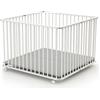 WEBABY - Box bambini pieghevole legno - Bianco - 100 x 100 cm