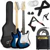 3rd Avenue XF 3/4 Kit Definitivo Per Chitarra Elettrica Con Amplificatore Da 10 W, Sintonizzatore Digitale, Cavo, Supporto, Custodia Protettiva, Tracolla, Corde Di Ricambio, Plettri, Capotasto - Blu