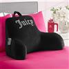 Juicy Couture Cuscino per schienale in velluto con logo Juicy con strass, 76,2 x 43,2 cm, nero, cuscino di supporto per letto, lettura, gioco o relax