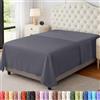Utopia Bedding - Confezione da 1 lenzuolo piano, in morbida microfibra spazzolata, non si restringe e non sbiadisce, facile da pulire (grigio, singolo XL)