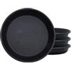 The HC Companies SLI06000G18T036LREFJ - Sottovaso Rotondo Classico, in plastica, 15,2 cm, Confezione da 4, Colore: Nero