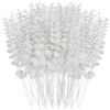 FEQO 72 steli di eucalipto artificiali foglie di eucalipto 38 cm rami di eucalipto finti per bouquet di nozze decorazione della casa, bianco