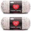 Red Heart Super Saver Jumbo - Confezione da 2 gomitoli di filato acrilico n. 4 medio (pettinato) da 283 g, in diverse tonalità di marrone (latte stripe), 440,7 m, per lavori a maglia e all'uncinetto