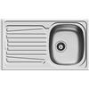 Pyramis Lavello 86 x 50 in Acciaio Inox lavandino 1 Vasca Destra + gocciolatoio lavabo con PILETTA 3,5''