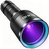 LBJD Torcia UV a luce nera, 365 NM, torce ricaricabili con 4 LED filtrati, ad alta potenza e lungo raggio, fascio di grado professionale, ideale per uso commerciale, rilevamento di urina di animali