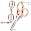BSADIY 2 mini forbici pieghevoli in acciaio inox, portatili, da viaggio, di sicurezza, pieghevoli, tascabili, con 2 portachiavi, per viaggi, casa, ufficio, artigianato, cucito (oro rosa)