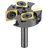 SpeTool Punta per fresa per appiattimento di lastre a 2+2 scanalature, gambo da 1/4, diametro di taglio 1-1/4, inserto in carburo con rivestimento ATS per legno tenero, legno duro, MDF