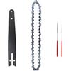 BBMZSM BSWXX Set di catena e piastra guida in acciaio da 8 pollici, adatto for motosega elettrica, utilizzata for la potatura registrazione parti seghe elettriche .0423