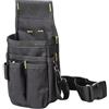 YobiLife Marsupio multifunzione in tela con fibbia regolabile per elettricisti, falegnami, idraulici, mani libere, organizer da lavoro, nero, 27 x 13 cm (tromba piccola)
