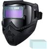 Generico Casco Da Saldatura Ad Oscuramento Automatico | Maschera da Saldatura con 3 Regolazioni Luminose,Casco Da Saldatore Ignifugo | Per Industria Costruzione Officina Metalli