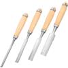 Healeved Set di Scalpelli per Intaglio Legno 4 Pezzi Lame Mezza Tonda 6/12/18/24mm in Acciaio al Carbonio per Scultura e Modellismo Artigianale