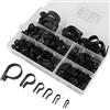 Hilitand 200Pcs P Clip Fascette Assortite Nylon Kit Di Condotta Per Guida Cavi E Tubi Nero Bianco