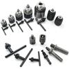 SEIWEI Set di 5 mandrini per trapano manuale da 6,5 mm, kit adattatore per mandrino con albero e chiave SDS, set di accessori professionali per martelli rotanti, torni, costruzione fai da te di casa e garage