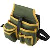 Opatiny Cintura porta attrezzi con cinghia regolabile e tasche di fissaggio per tenere attrezzi in lavori di copertura, costruzione e giardinaggio (verde + giallo)