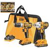 Ingco Ckli2007 Set Completo Di Trapano Avvitatore e Avvitatore A Impulsi A Batteria 20 V Con Caricabatterie 2 Batterie 2 Ah E Borsa
