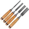 Mikikit Set di Sgorbie per Intaglio del Legno, 4 Lame a Spessore Diverso, Design a Scanalatura Semicircolare, Robusto per Falegnami e Laboratori di Intaglio
