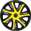 NRM N-Power Copricerchi Set completo 4 Copriruota Universali compatibili con Maggior Parte delle Marche e Cerchi (Giallo/nero, 14)