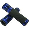 one by Camamoto manopole manubrio moto (77344318B coppia manopole colore nero/blu compatibile con moto e scooter, con grip ottimale, ø sx 22mm / dx 25mm - lungh. 135 mm)